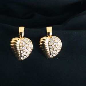 💗LEVER BACK  Gold Leaf Crystal Earrings NEW